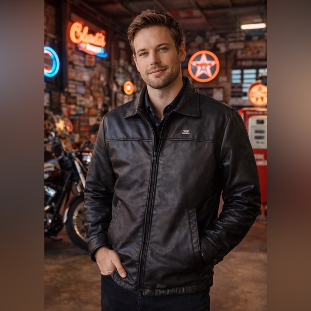 AE di Milano Emporio Collection Leather Jacket Men